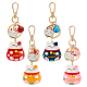 Olycraft 4 pièces porte-clés chat chanceux pendentifs chat japonais porte-clés avec cloche de chat décoration maneki neko porte-clés fortune porte-clés chanceux pour sac à dos sac à dos téléphone décor cadeaux KEYC-OC0001-36-1