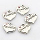 Wedding Party Supply Antique Silver Alloy Rhinestone Heart Carved Word Flower Girl Wedding Family Charms ALRI-N005-28D-2