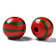 Painted Natural Wood European Beads WOOD-S057-047A-3
