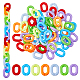 Superfindings 280 pièce 7 couleurs d'anneaux de liaison en acrylique OACR-FH0001-043-1