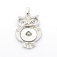 Alloy Rhinestone Owl Pendant Makings for Snap Buttons MAK-O006-03A-NR-1