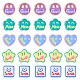 25Pcs Assorted smiling face Star Heart Slime Opaque Resin Cabochon Flatback Scrapbooking Embellishment with Smile Love Miss Luck Words Epoxy Slime Cabochon for DIY Crafts Scrapbooking Phone Case Decor JX283A-1