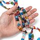 Square Handmade Millefiori Glass Beads Strands LK-R004-13-4