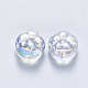 Perles de verre peintes par pulvérisation transparent GLAA-S190-002C-01-2
