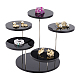 FINGERINSPIRE Round Acrylic Display Riser Stand 5 Tier Black Acrylic 3 inch Rotatable Jewelry Display Stands Acrylic Display Holder for Action Figures RDIS-WH0018-06B-1