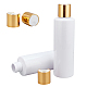 Benecreatプラスチック空のボトル  ディスクトップフリップキャップとアルミ蓋付き  香水エッセンス液体化粧品容器  ゴールド  16x4.65cm  容量：200ml（6.76液量オンス） MRMJ-BC0002-81A-4