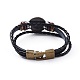 Braided Leather Cord Retro Multi-strand Bracelets BJEW-L616-20L-2