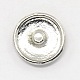 Rond plat en alliage de zinc écologique en argent antique avec boutons à pression pour bijoux de cheval SNAP-M058-08-FF-2