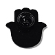 ナザールボンジュウのテーマエナメルピン  バックパックの衣類用の黒の亜鉛合金ブローチ  ハムサの手  30x27mm JEWB-B012-01A-2