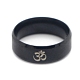 Ohm/Aum Yoga Theme Stainless Steel Plain Band Ring for Women CHAK-PW0001-003B-02-1