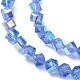 Electroplate Transparent Glass Beads Strands EGLA-K015-03C-3