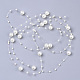 Hilo de guirnalda de cuentas de perlas de imitación de plástico abs SACR-T354-01G-2