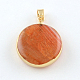 Dyed Natural Agate Flat Round Pendants G-R275-120-2