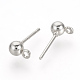 Accessoires de puces d'oreilles en fer de boule X-KK-R071-09P-2