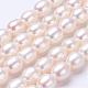 Fili di perle di perle d'acqua dolce coltivate naturali PEAR-P002-21-1
