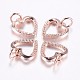 Long-Lasting Plated Brass Micro Pave Cubic Zirconia Charms ZIRC-F069-39RG-1