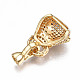 Brass Micro Pave Clear Cubic Zirconia Fold Over Clasps KK-T063-108G-NF-3