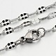 304 Stainless Steel Dapped Cable Chain Necklaces STAS-O053-12P-1