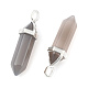 Natural Grey Agate Double Terminated Pointed Pendants G-F295-05M-2