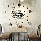 Superdant coffee time decals aroma di caffè adesivi murali a forma di cuore decor coffee cup chicchi di caffè decorazione della parete adesivi con foglie di eucalipto per caffè bar ristorante dispensa decor DIY-WH0377-181-4