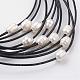 Cowhide Leather Cord Multi Layered Necklaces NJEW-JN01730-2