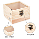 Gorgecraft caja de madera sin terminar pequeña caja de artesanía de madera con tapa con bisagras y almacenamiento superior del tesoro con cierre frontal para manualidades artes hobbies joyero OBOX-GF0001-01-4