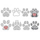 SUPERDANT Rhinestone Iron on Transfers Dog Paw Bling Patch Cat Paw Clear Crystal Rhinestone Template for Clothes Bags Pants Animal Paw DIY Transfer Iron On Decals for T Shirts DIY-WH0303-019-1