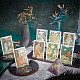 Gorgecraft 4 pieza soporte de tarjeta de tarot de madera soporte de tarjeta de tarot con patrón de árbol de la vida de loto de luna soporte de altar negro soporte de exhibición de tarjeta de tarot en forma de luna rectangular para suministros ceremoniales de adivinación de bruja DJEW-GF0001-48A-5