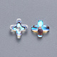 Transparent Spray Painted Glass Beads GLAA-R211-06-D01-2