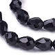 Black Faceted Glass Teardrop Beads Strands X-GLAA-E010-5x7mm-17-3