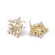 Long-Lasting Plated Brass Stud Earrings with Plastic Pearl for Women EJEW-A088-09G-2