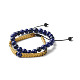 Conjunto de pulseras elásticas de lapislázuli natural (teñido) para niñas y mujeres BJEW-JB06805-02-1