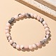 Bracciali elasticizzati con perle di diaspro naturale zebra&nbsp;BJEW-K212-A-035-5