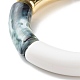 Curved Tube Beads Stretch Bracelet for Girl Women BJEW-JB06941-01-5