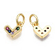 Brass Micro Pave Cubic Zirconia Charms KK-N227-33G-07-NF-2