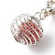 Iron Wire Spiral Cage Pendant Decorations HJEW-JM00746-4