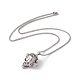 Crâne en alliage avec collier pendentif casque avec 201 chaînes de boîte en acier inoxydable NJEW-E016-04AS-2