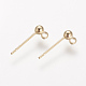Brass Stud Earring Findings X-KK-T014-66G-2