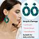 ANATTASOUL 5 Pair 5 Color Acrylic Hollow Oval Dangle Stud Earrings with Steel Iron Pins for Women EJEW-AN0004-04-3