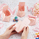 SUPERFINDINGS 50 Sets Diamond Shape Candy Boxes Floding Cardboard Candy Boxes with Pink Ribbon and Gold Stamping Word Thanks Small Gift Boxes for Wedding Birthday Party CON-WH0086-041A-3