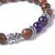 Dyed Wood Round Beads Stretch Bracelets BJEW-JB04839-21