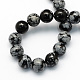 Natur Schneeflocken-Obsidian runden Perlen Stränge X-G-S172-6mm-2