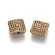 Tibetan Style Alloy Square Carved Stripes Beads TIBEB-5602-AB-FF-2