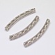 Hollow Tube Brass Micro Pave AAA Cubic Zirconia Beads ZIRC-L050-19P-NR-1
