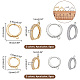 Superfindings 16 шт. 4 стильные латунные серьги-кольца Huggie с микропаве из кубического циркония FIND-FH0004-02-2