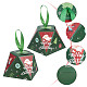 Gorgecraft 12 ensemble de boîtes à bonbons de Noël 3 couleurs sacs cadeaux de Noël petit élan père Noël arbre de Noël 8 × 8 cm sacs de friandises de Noël en vrac avec ruban pour cadeaux bonbons biscuits CON-GF0001-12-7
