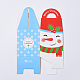 クリスマステーマキャンディギフトボックス  包装箱  クリスマスプレゼントスイーツクリスマスフェスティバルパーティー  雪だるま模様  カラフル  10.2x8.3x8.2cm X-CON-L024-A01-3