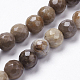 Chapelets de perles de feuille d'argent en jaspe naturel G-K181-6mm-O01-1