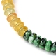 Braccialetto con perline intrecciate rotonde e piatte con pietre preziose naturali e sintetiche BJEW-JB09710-02-3