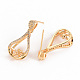 Brass Micro Pave Clear Cubic Zirconia Earring Findings KK-S356-254-NF-2